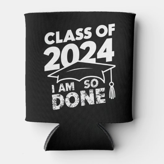 Klasse van 2024 Klaar Afstuderen Grappig Afstudere Blikjeskoeler (Voorkant)