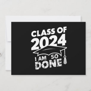 Klasse van 2024 Klaar Afstuderen Grappig Afstudere Kaart