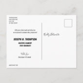 Klasse van 2024 Mannelijk Afstuderen Fotonaam Aankondigingskaart (Achterkant)