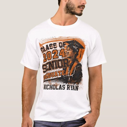 Klasse van 2024 middelbare school afstuderen gesch t-shirt (Voorkant)