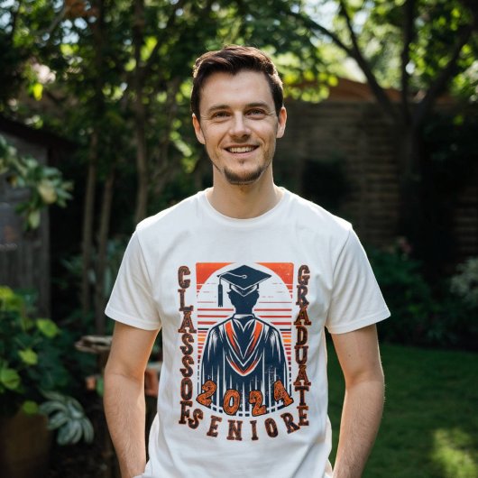 Klasse van 2024 middelbare school afstuderen op ma t-shirt