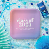 Klasse van 2024 Paarse Gradient Custom Afstuderen Papieren Bordje (Feest)