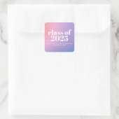 Klasse van 2024 Paarse Gradient Custom Afstuderen Vierkante Sticker (Tas)