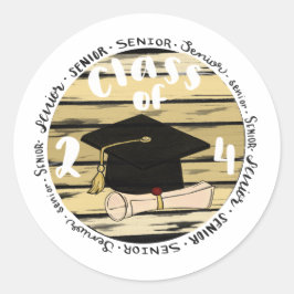 Klasse van 2024 ronde sticker