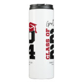 Klasse van 2024 Rood en Zwart Afstuderen Thermosbeker (Achterkant)