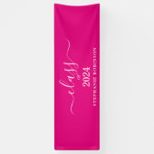 Klasse van 2024 Roze Eenvoudig Afstuderen Spandoek (Verticaal)