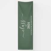 Klasse van 2024 Sage Groen Eenvoudig Afstuderen Spandoek (Verticaal)