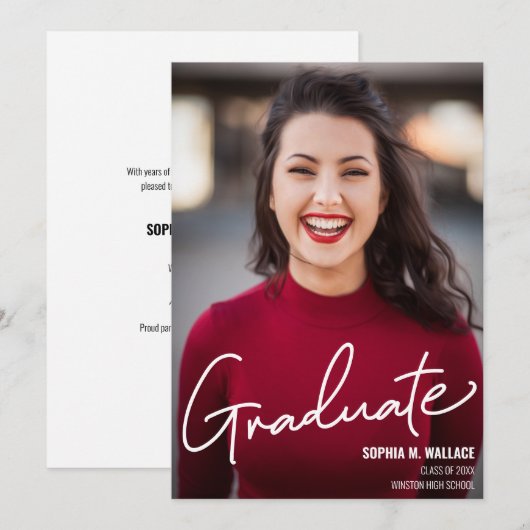 Klasse van 2024 Script gepersonaliseerde Afstudere (Voorkant / Achterkant)
