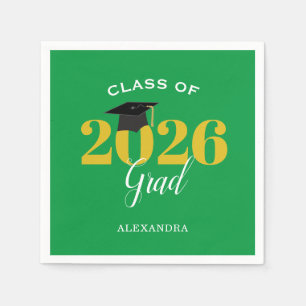 Klasse van 2025 Afstudeerder Eenvoudig Groen en Go Servet