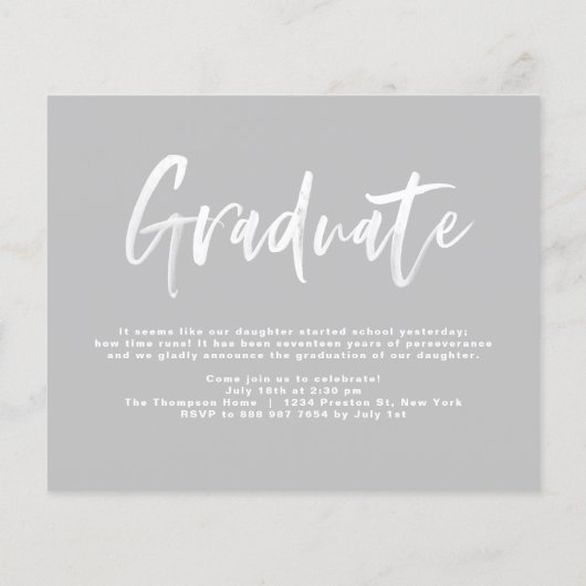 Klasse van 2025 Afstuderen Aankondiging (Achterkant)