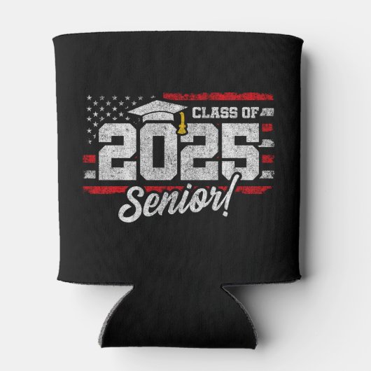 Klasse van 2025 Afstuderen American Flag Senior 20 Blikjeskoeler (Achterkant)