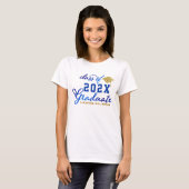 Klasse van 2025 Afstuderen Blauw Goud Wit Afstuder T-shirt (Voorkant volledig)