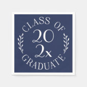 Klasse van 2025 Afstuderen chique typografie Navy Servet (Voorkant)