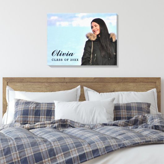 Klasse van 2025 Afstuderen Custom Photo Afstuderen Canvas Afdruk (Insitu (Slaapkamer))