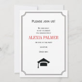 Klasse van 2025 afstuderen eenvoudig rood handgesc kaart (Achterkant)