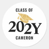 Klasse van 2025 Afstuderen gepersonaliseerd Ronde Sticker (Voorkant)