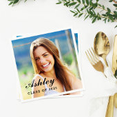 Klasse van 2025 Afstuderen gepersonaliseerde foto Servetten