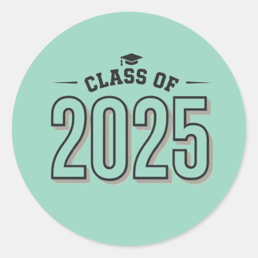 Klasse van 2025 Afstuderen Modern Design Classic R Ronde Sticker (Voorkant)