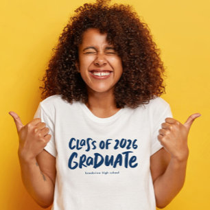 Klasse van 2025 afstuderen modern marine afstudere t-shirt