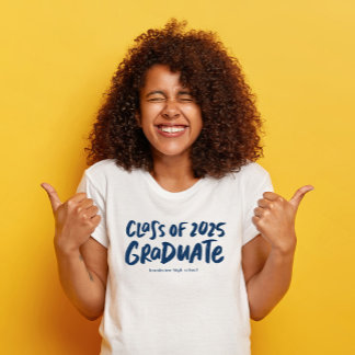 Klasse van 2025 afstuderen modern marine afstudere t-shirt