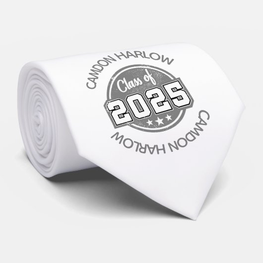 Klasse van 2025 Afstuderen Naam Stropdas (Opgerold)