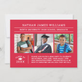 Klasse van 2025 Afstuderen Red 3 Photo Afstuderen Kaart (Voorkant)