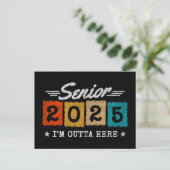 Klasse van 2025 Afstuderen Retro Senior 2025 Briefkaart (Staand voorkant)