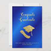 Klasse van 2025 Afstuderen Royal Blue Gold Afstude Aankondiging (Achterkant)