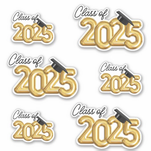 Klasse van 2025 Afstuderen Sticker Set van 6 (Voorkant)