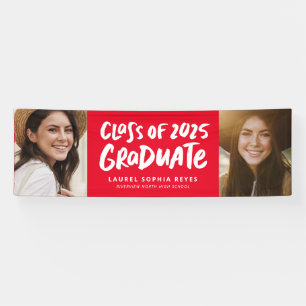 Klasse van 2025 afstuderen twee foto-afstuderen spandoek