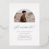 Klasse van 2025 Arch Photo Afstuderen Gold Folie Uitnodiging (Achterkant)