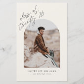 Klasse van 2025 Beige Arch Afstuderen Invitation (Voorkant)