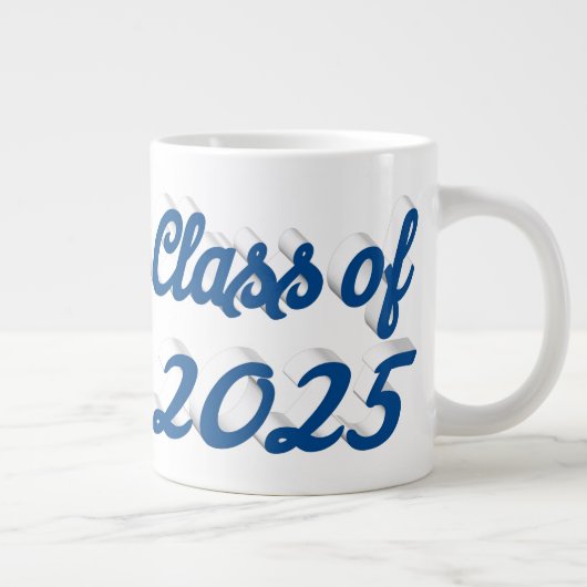 Klasse van 2025 blauw script afstuderen extra grote beker (Rechts)