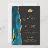 Klasse van 2025 Blauwgroen Agaat Foto Pet Dark Afs Kaart (Voorkant)