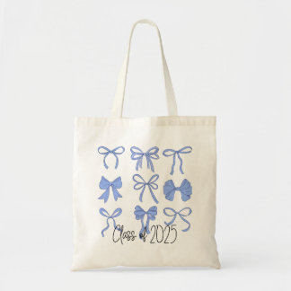 Klasse van 2025 Blue Coquette Bows Tote Bag