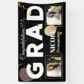 Klasse van 2025 Bold Font Ballon Foto Afstuderen Spandoek (Verticaal)