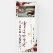 Klasse van 2025 Bourgogne Gold Afstuderen Foto Spandoek (Verticaal)