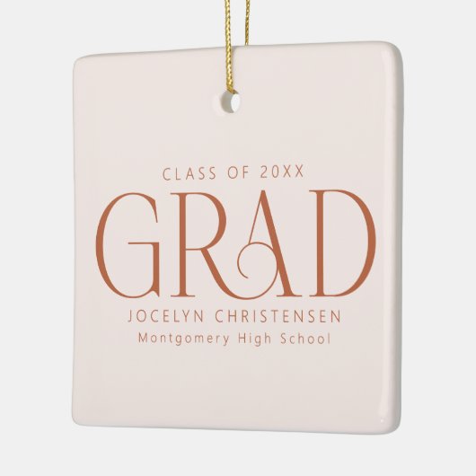Klasse van 2025 Custom Photo Afstuderen Keepsake Keramisch Ornament (Links)