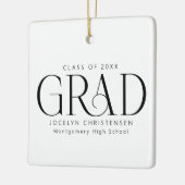 Klasse van 2025 Custom Photo Afstuderen Keepsake Keramisch Ornament (Links)