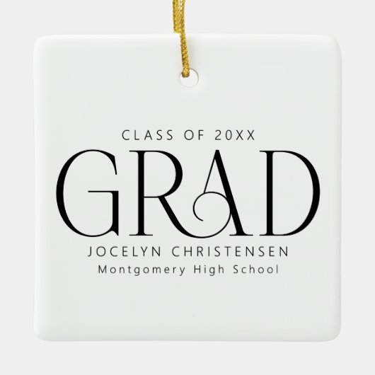 Klasse van 2025 Custom Photo Afstuderen Keepsake Keramisch Ornament (Voorkant)
