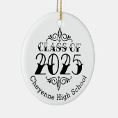 Klasse van 2025 Custom Photo Afstuderen Keramisch Ornament (Rechts)