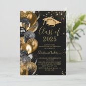 Klasse van 2025 Elegant Gold Glitter afstuderen Kaart (Staand voorkant)