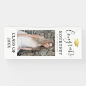 Klasse van 2025 Elegante Foto Afstuderen Deur Spandoek (Horizontaal)