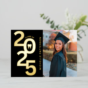 Klasse van 2025 Foto Tandheelkundige School Afstud Folie Uitnodiging