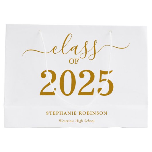 Klasse van 2025 Gold Script-Afstuderen Groot Cadeauzakje (Achterkant)