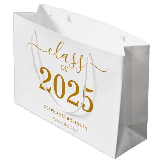 Klasse van 2025 Gold Script-Afstuderen Groot Cadeauzakje (Achterkant Gekanteld)