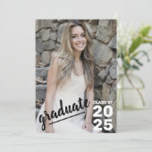Klasse van 2025 Modern Photo High School Afstudere Aankondiging (Staand voorkant)