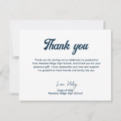 Klasse van 2025 Retro Regenboog Kleurrijk Afstuder Bedankkaart (Achterkant)