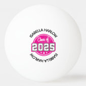 Klasse van 2025 Roze Afstuderen Naam Pingpongballen (Voorkant)