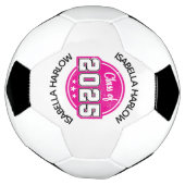 Klasse van 2025 Roze Afstuderen Naam Voetbal (Gedraaid)